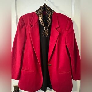 VINTAGE 90’s Sag Harbor Red Women's Wool Blazer